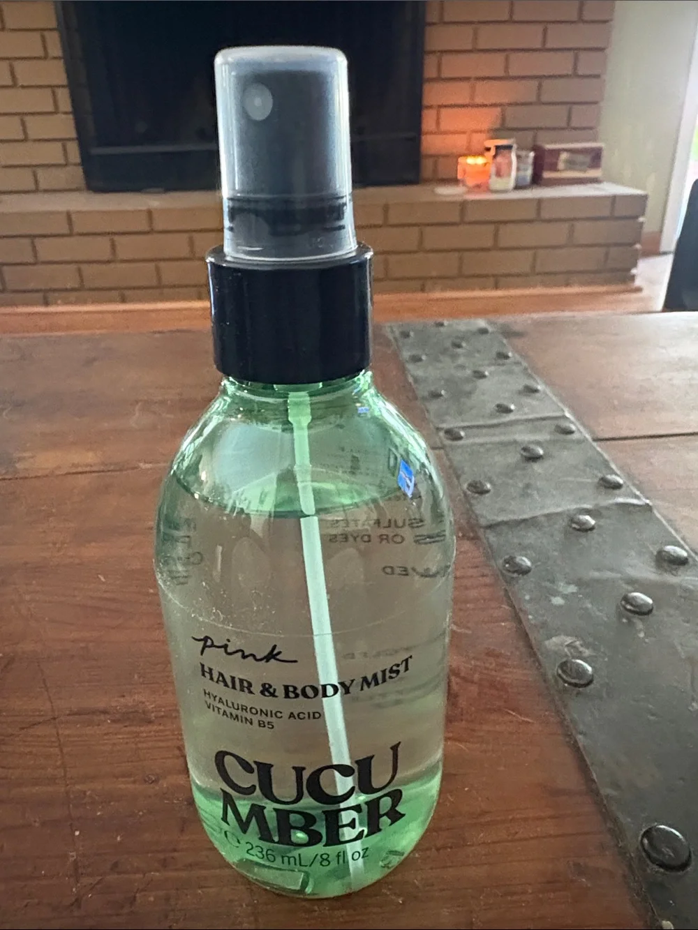 PINK Victoria's Secret Cucumber Hair & Body Mist - Light Green Bottle